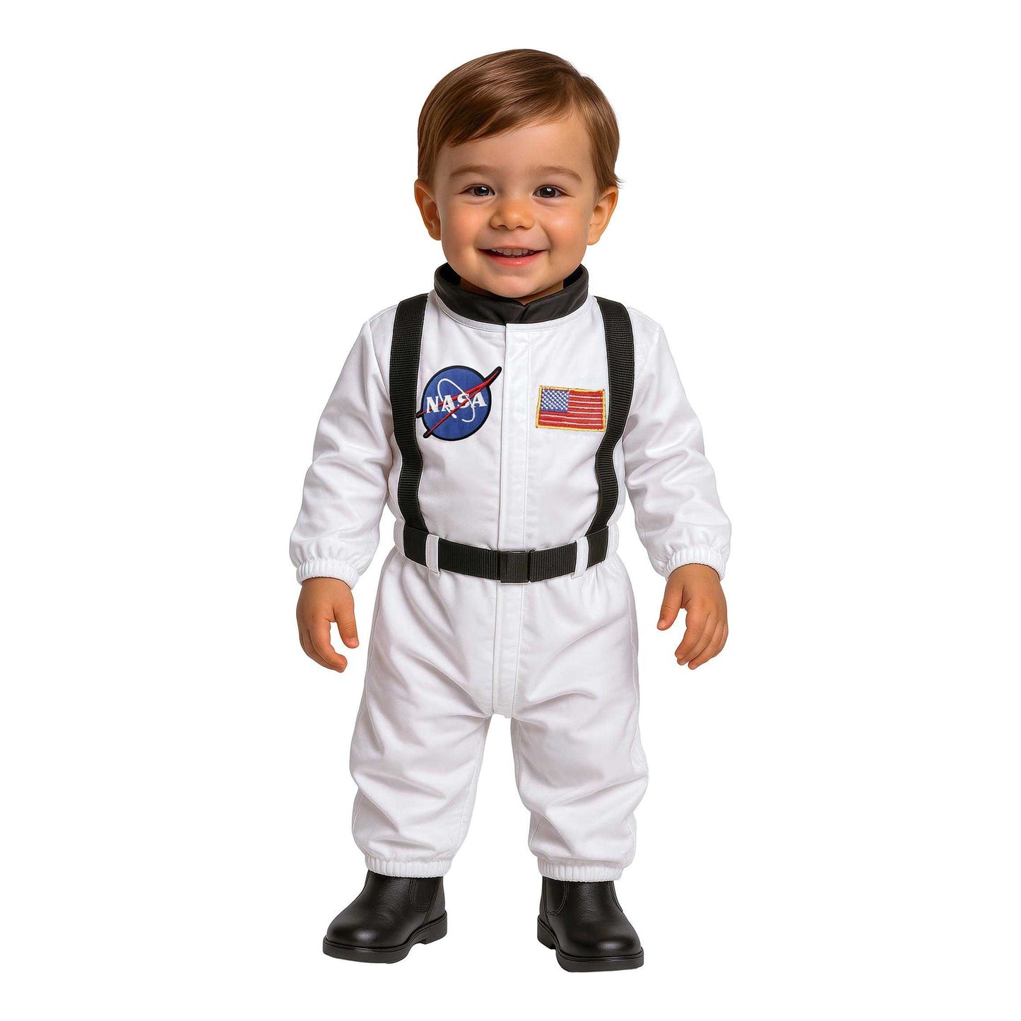 White-Black - Front - Fiestas Guirca Baby Astronaut Costume