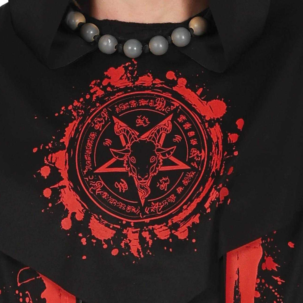 Black-Red - Side - Fiestas Guirca Mens Ritualmaster Satanic Costume Set