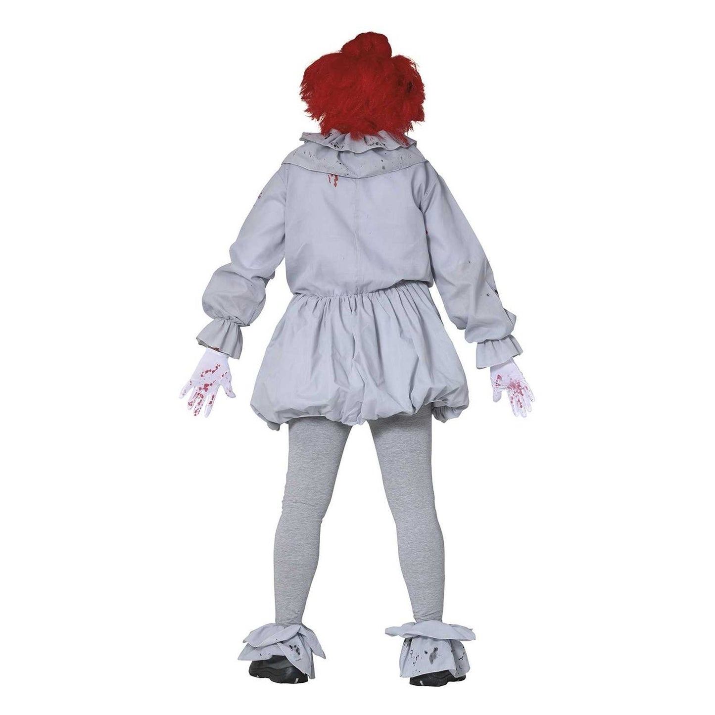 Grey-Red - Back - Fiestas Guirca Mens Killer Clown Costume Set