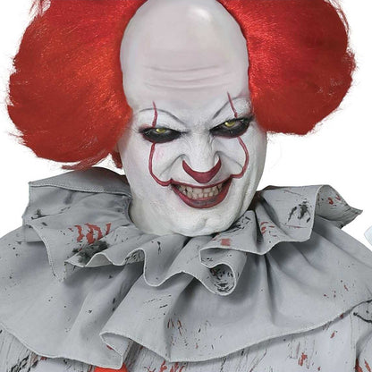 Grey-Red - Side - Fiestas Guirca Mens Killer Clown Costume Set