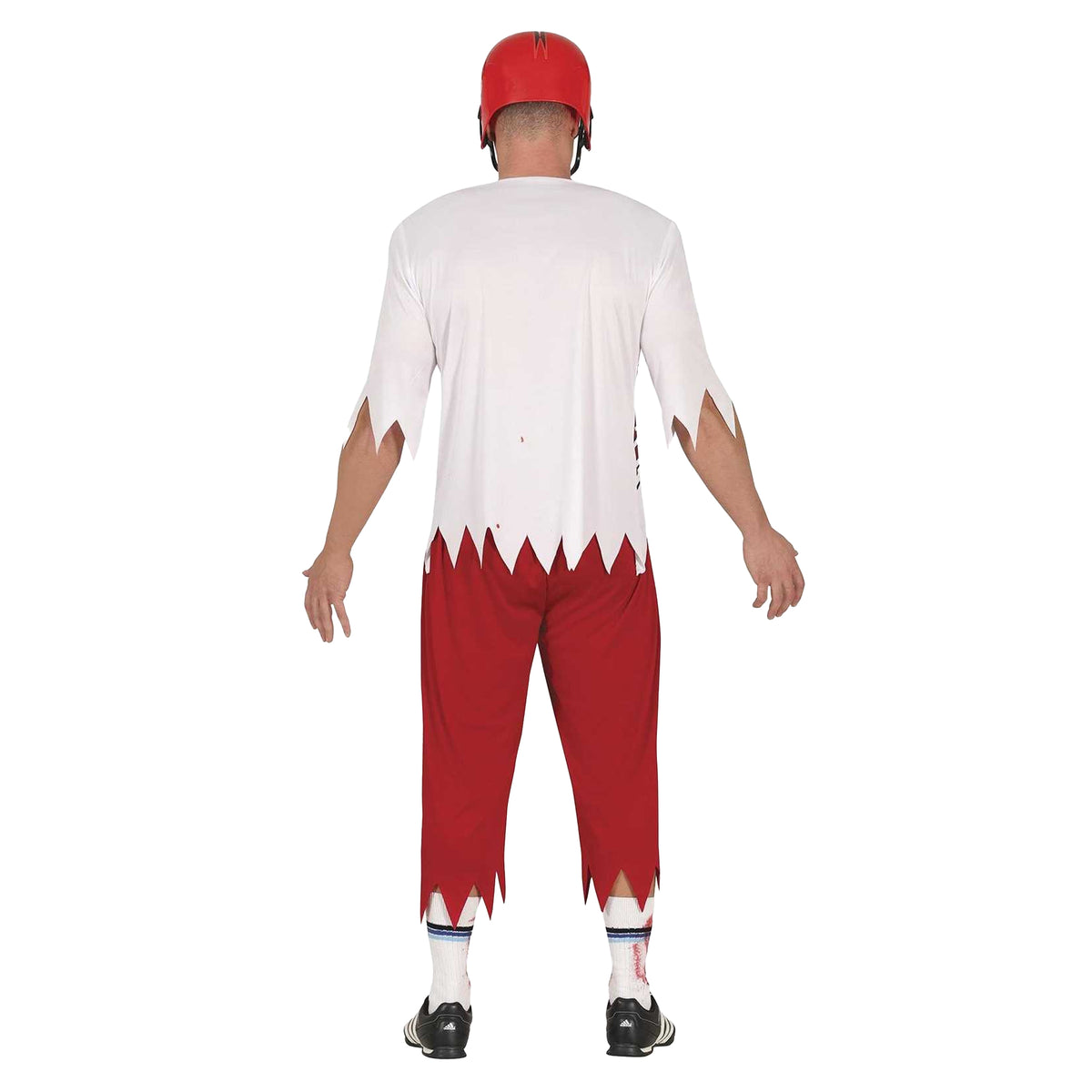 Red-White - Back - Fiestas Guirca Mens Zombie Rugby Costume Set