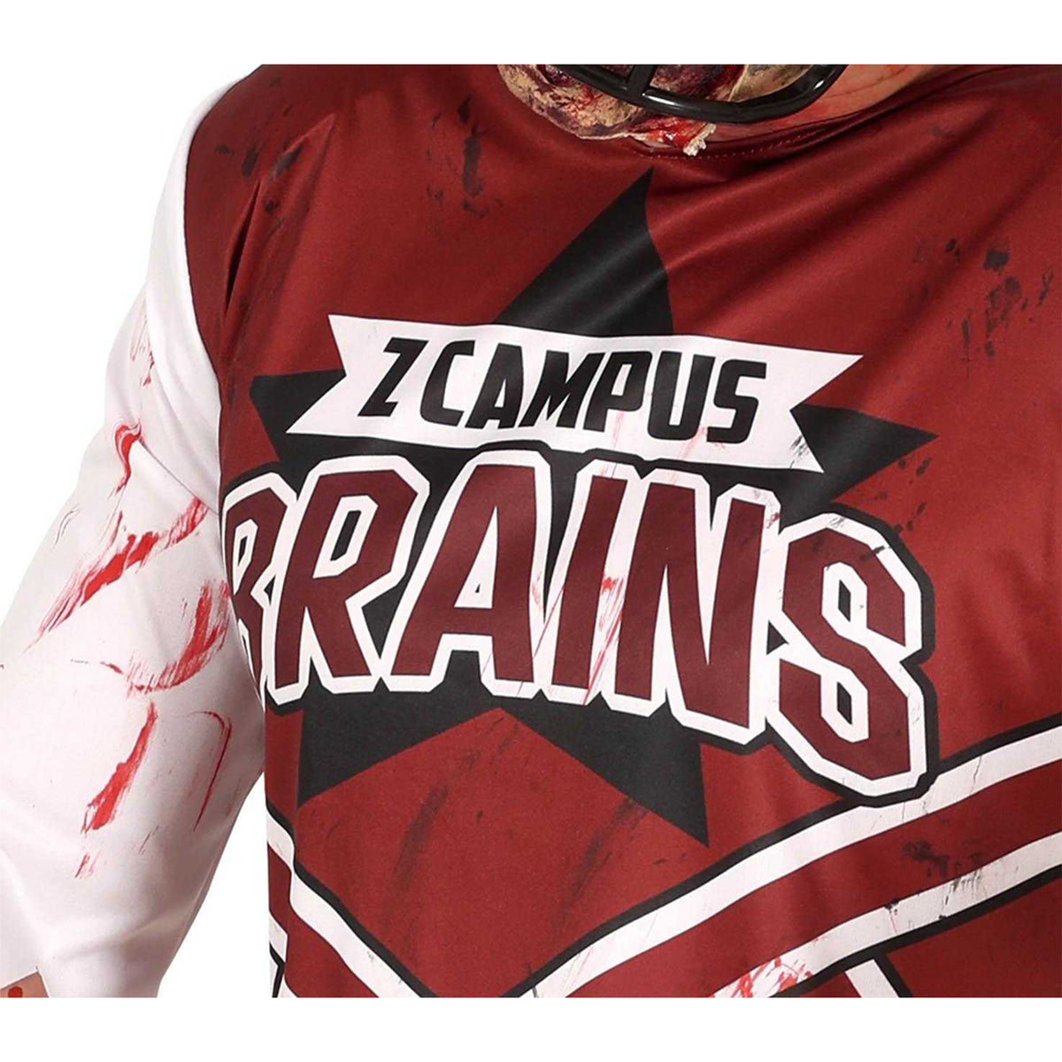 Red-White - Side - Fiestas Guirca Mens Zombie Rugby Costume Set
