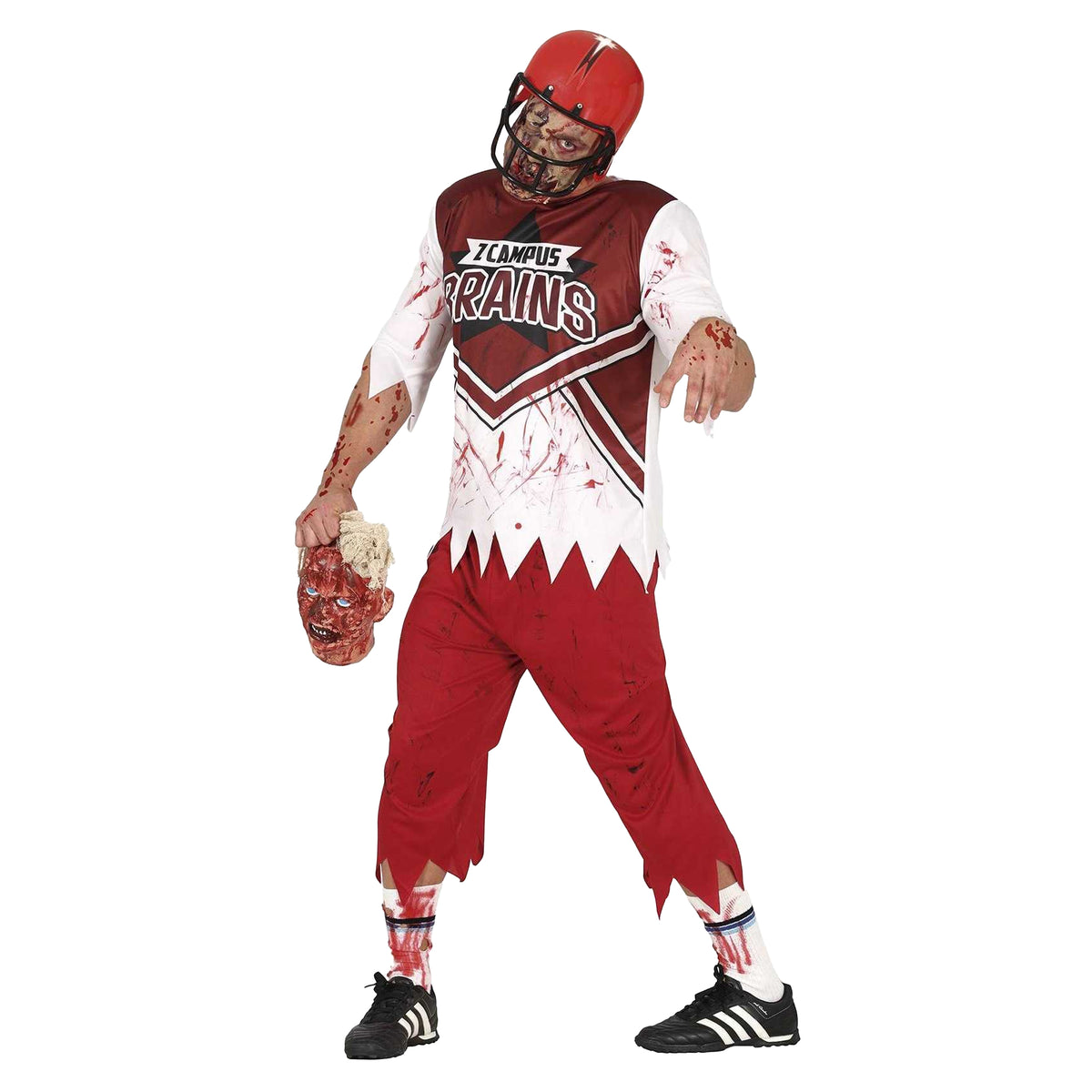 Red-White - Front - Fiestas Guirca Mens Zombie Rugby Costume Set