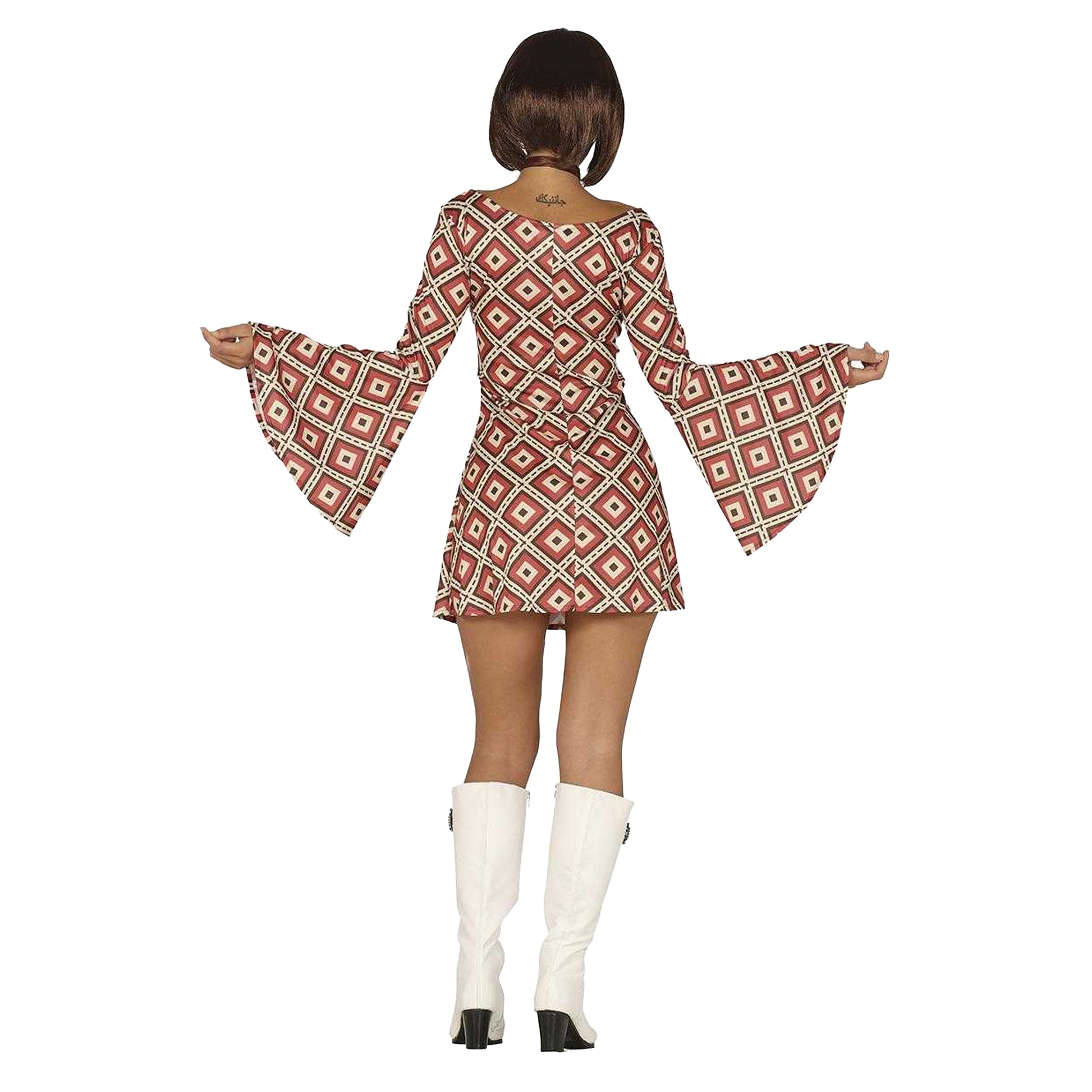 Multicoloured - Back - Fiestas Guirca Womens-Ladies Disco Costume Dress