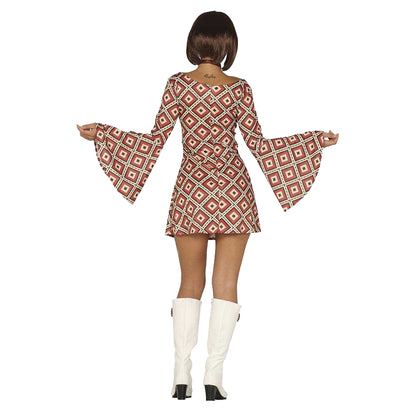 Multicoloured - Back - Fiestas Guirca Womens-Ladies Disco Costume Dress