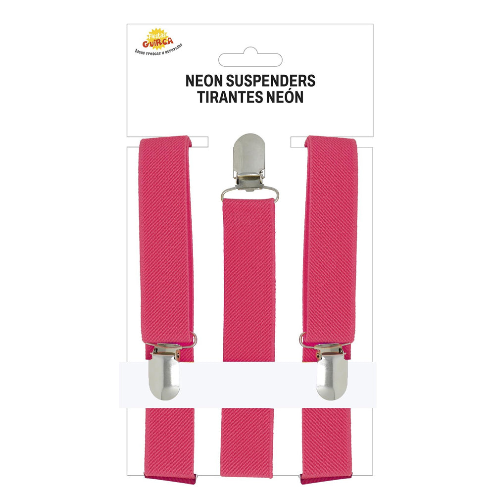 Pink - Back - Fiestas Guirca Unisex Adult Neon Braces
