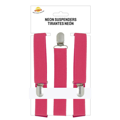 Pink - Back - Fiestas Guirca Unisex Adult Neon Braces