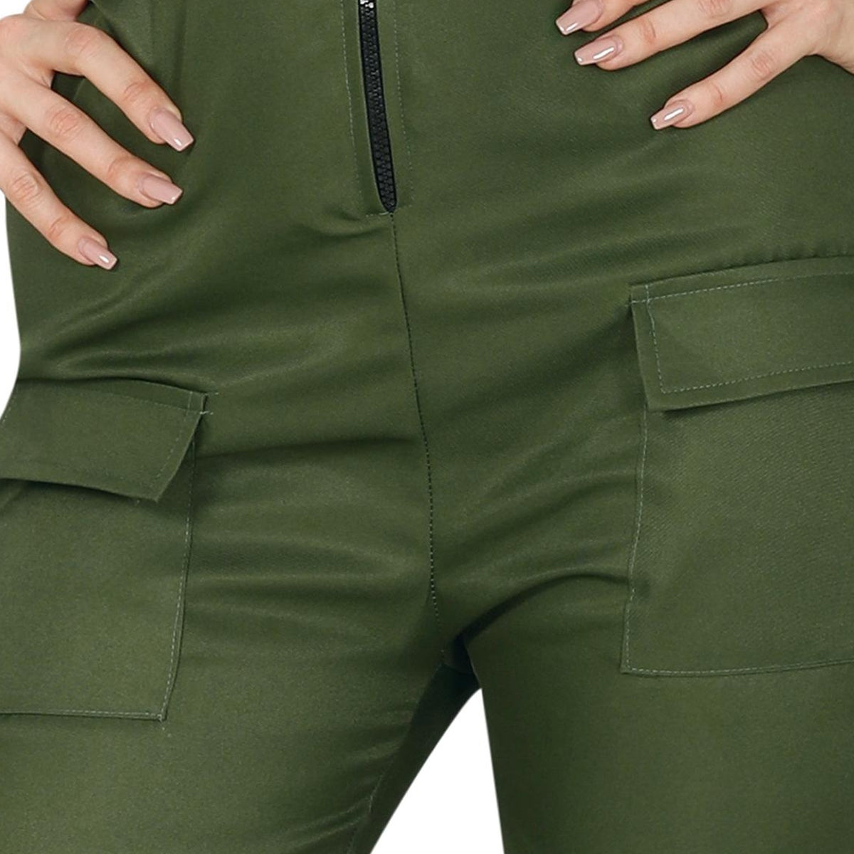Green - Side - Fiestas Guirca Womens-Ladies Pilot Costume Set