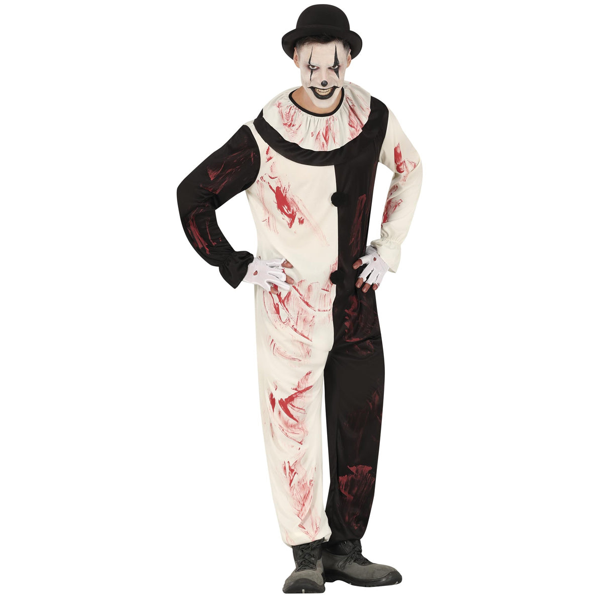White-Black - Front - Fiestas Guirca Mens Terrorific Clown Costume Set