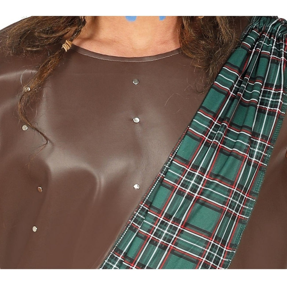 Brown-Green - Back - Fiestas Guirca Mens Scottish Warrior Costume Set