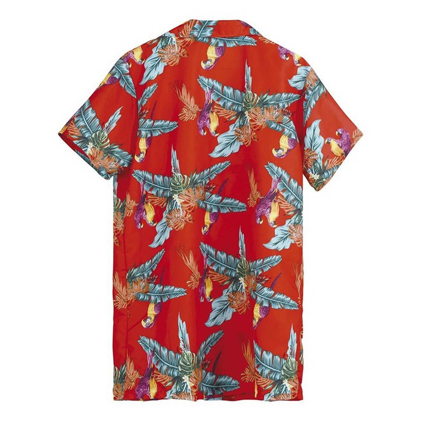 Red-Multicoloured - Back - Fiestas Guirca Mens Parrot Shirt
