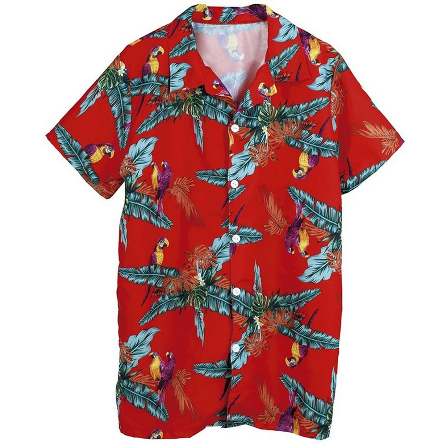 Red-Multicoloured - Front - Fiestas Guirca Mens Parrot Shirt