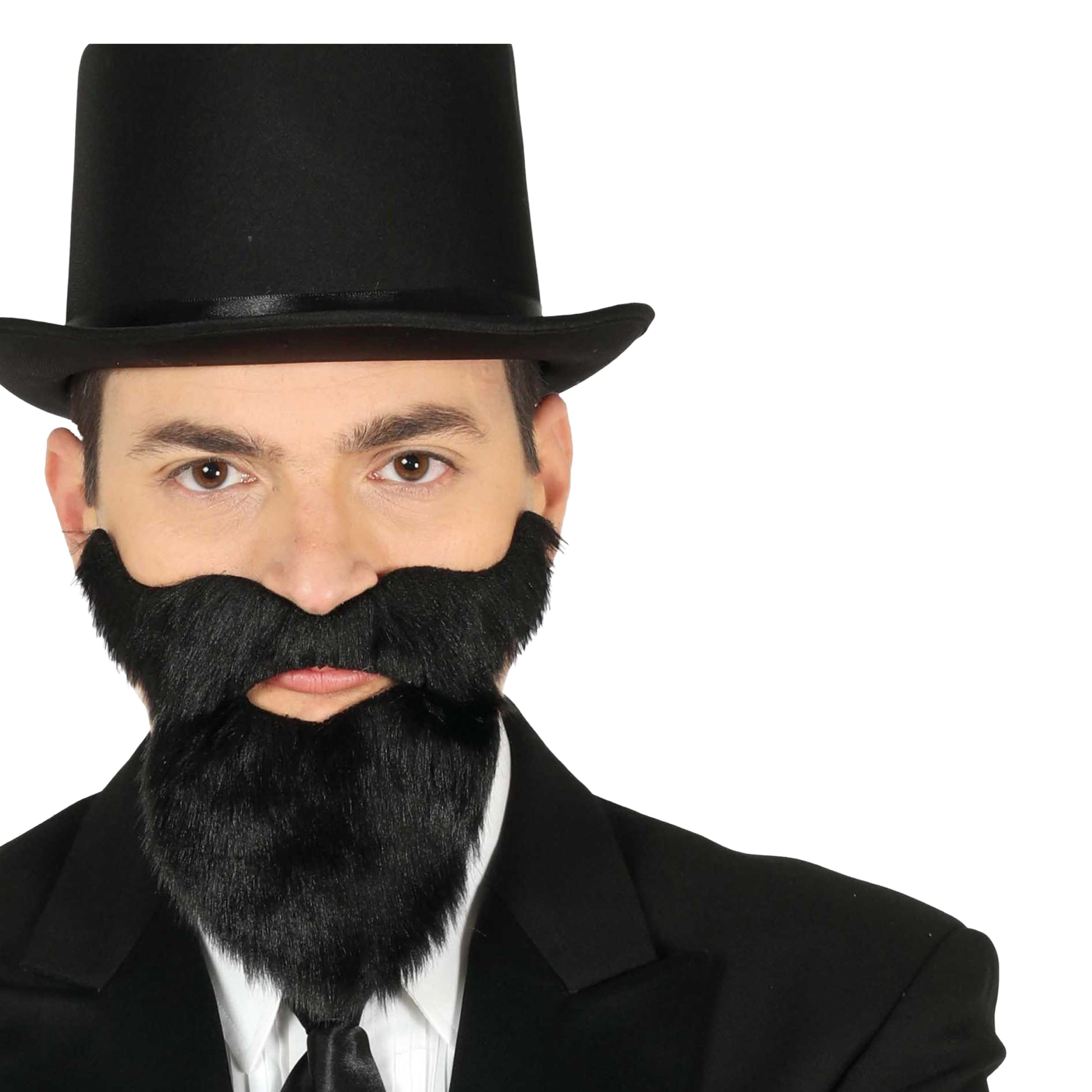 Black - Back - Fiestas Guirca Self Adhesive Beard And Moustache