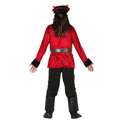 Burgundy-Black - Back - Fiestas Guirca Mens Pirate Costume