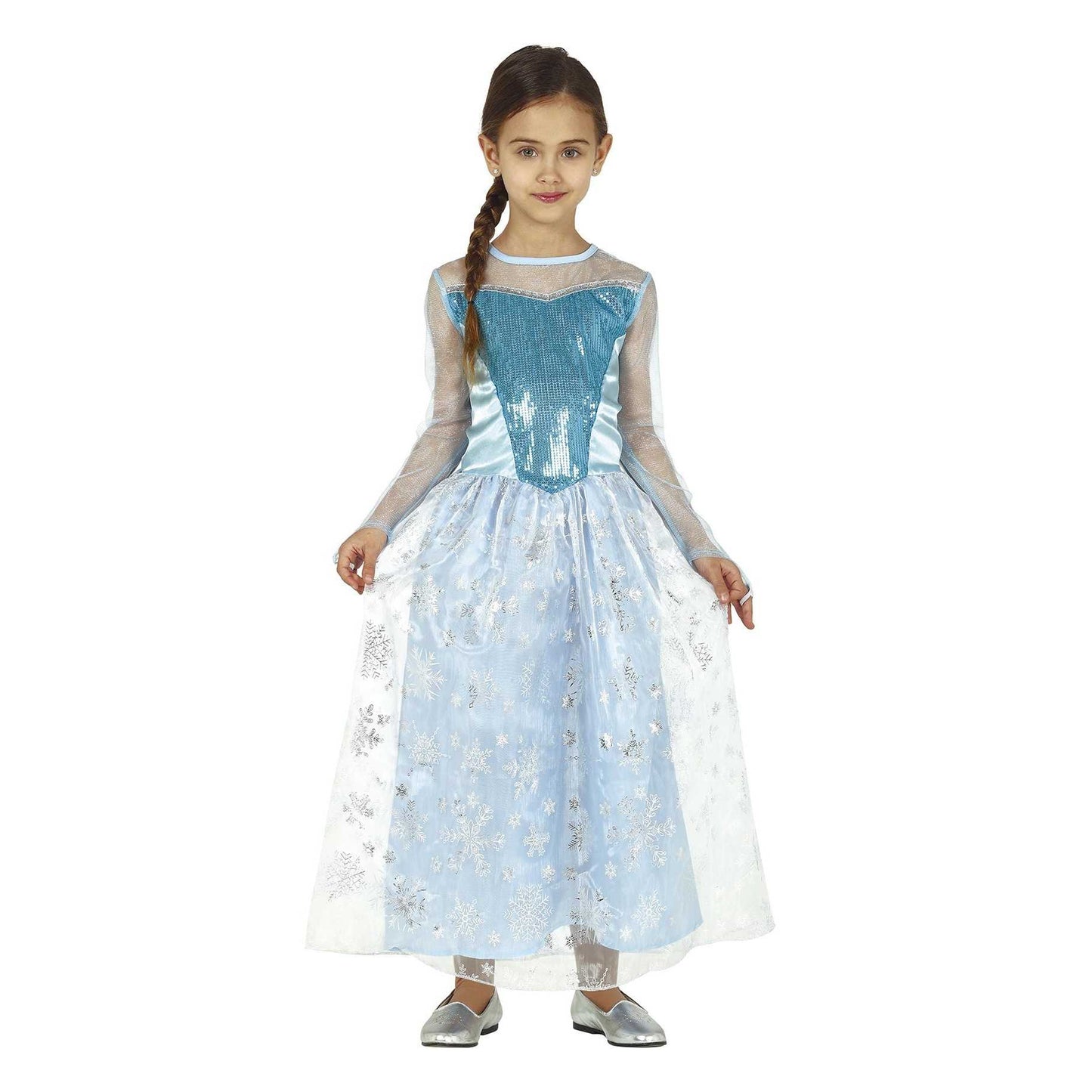 Blue - Front - Fiestas Guirca Girls Snow Princess Costume Dress