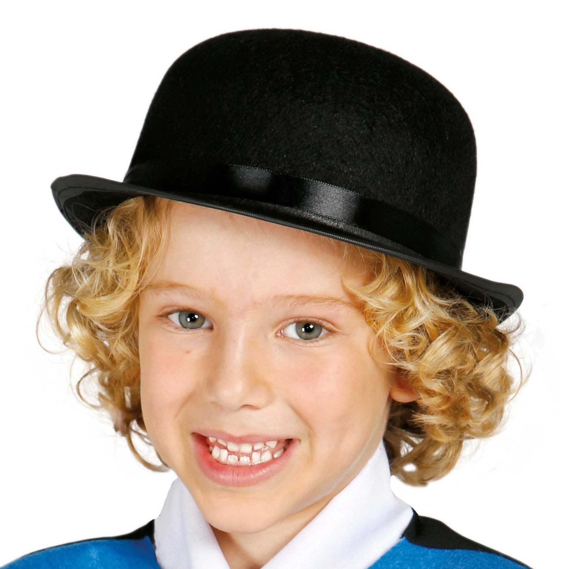 Black - Back - Fiestas Guirca Boys Felt Bowler Hat