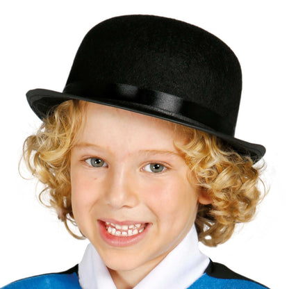 Black - Back - Fiestas Guirca Boys Felt Bowler Hat