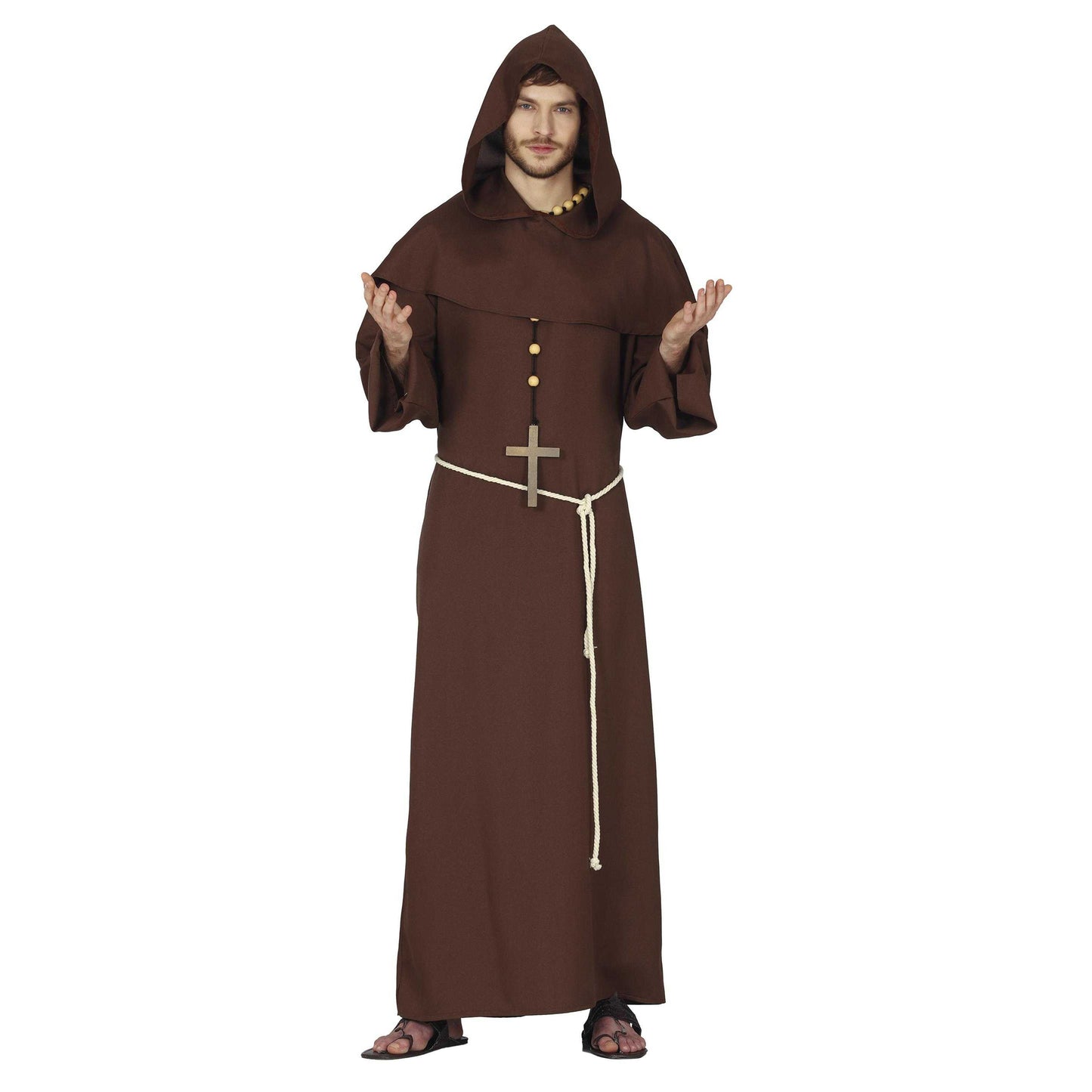 Brown - Front - Fiestas Guirca Mens Monk Costume Set