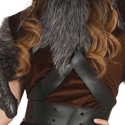 Brown-Black - Pack Shot - Fiestas Guirca Girls Viking Costume Set