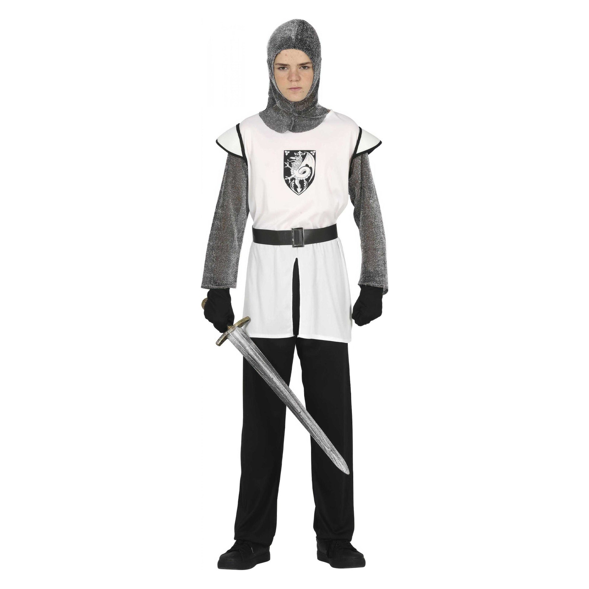 White-Grey - Front - Fiestas Guirca Boys Medieval Knight Costume Set
