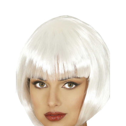 White - Back - Fiestas Guirca Womens-Ladies Bob Wig