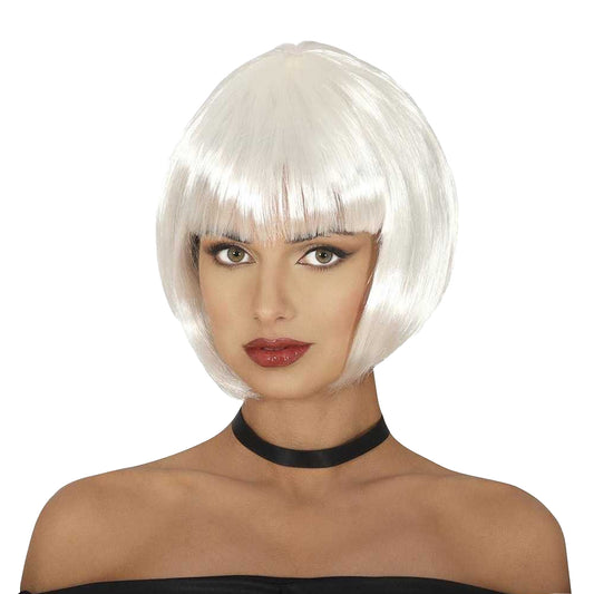 White - Front - Fiestas Guirca Womens-Ladies Bob Wig