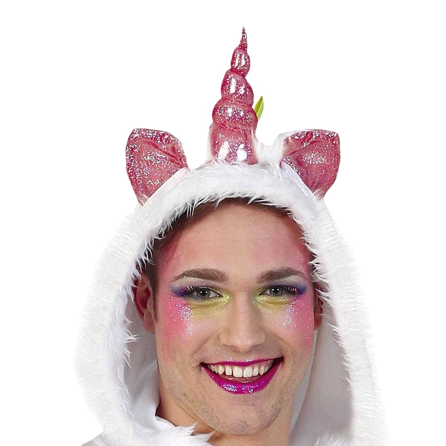 White-Multicoloured - Side - Fiestas Guirca Mens Fabulouscorn Costume Set