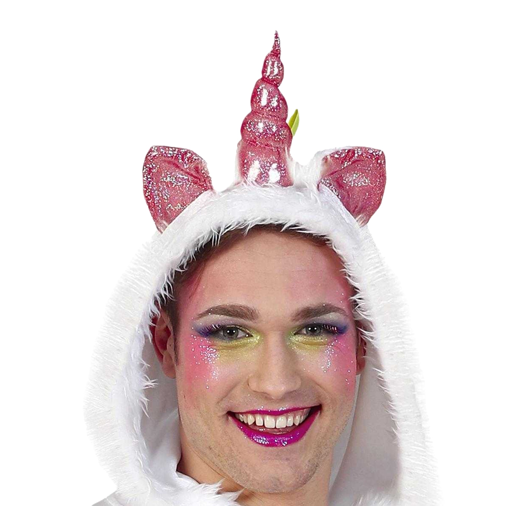 White-Multicoloured - Side - Fiestas Guirca Mens Fabulouscorn Costume Set