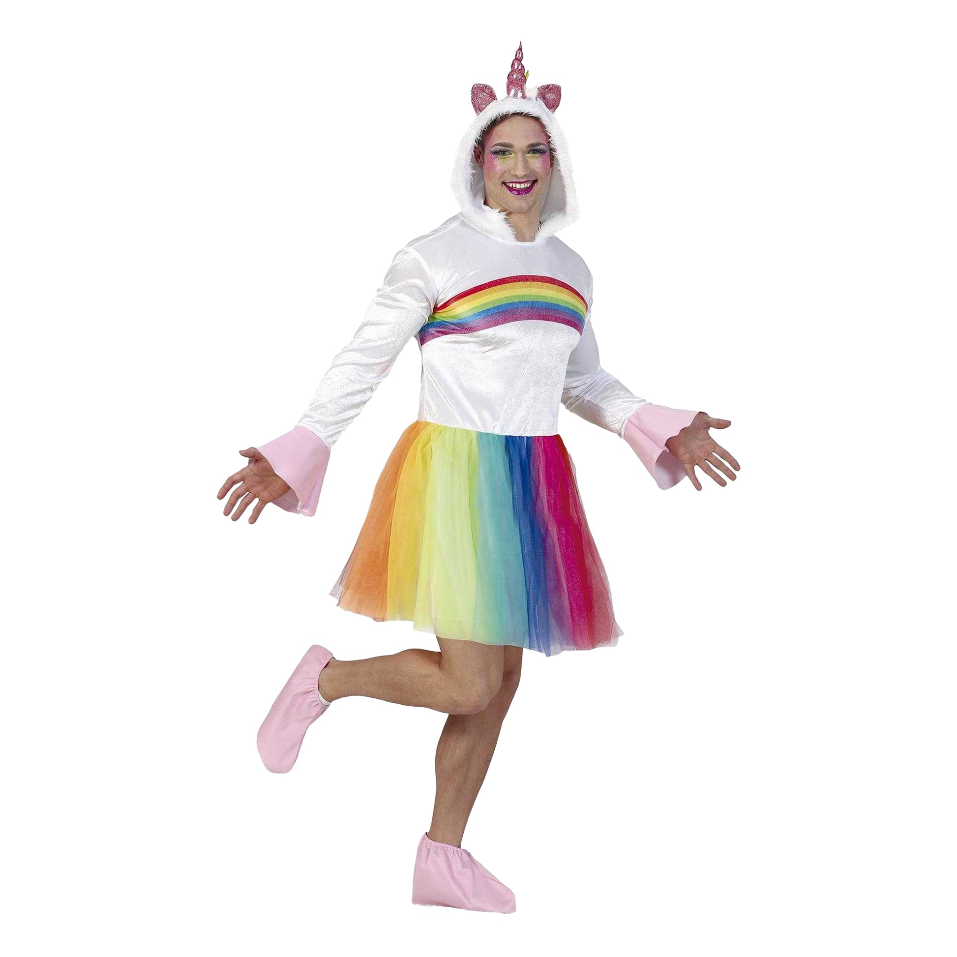 White-Multicoloured - Front - Fiestas Guirca Mens Fabulouscorn Costume Set