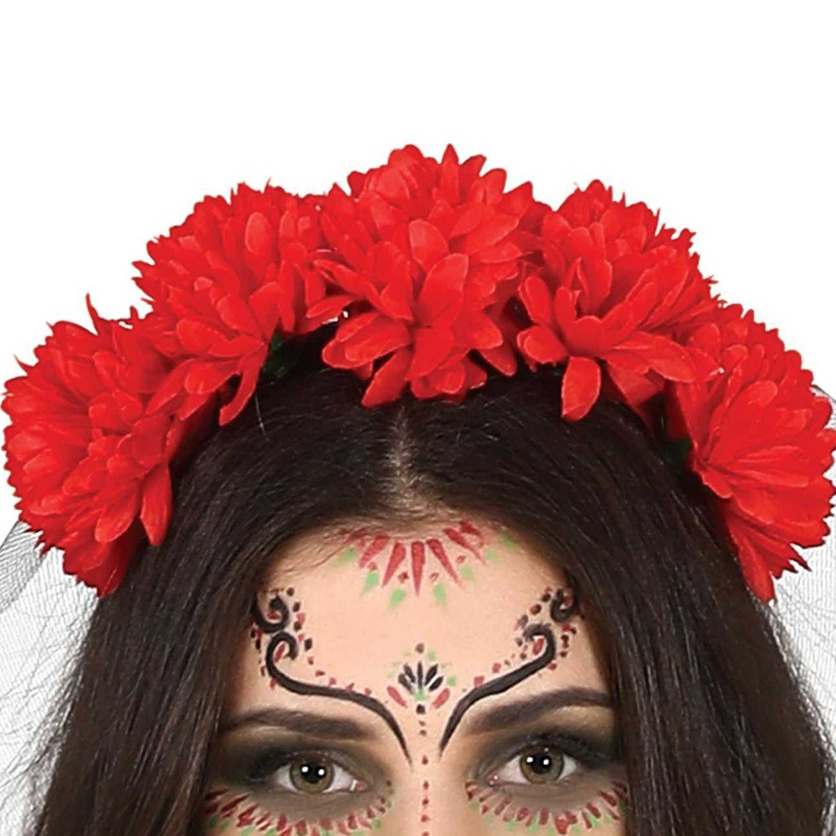 Black-Multicoloured - Side - Fiestas Guirca Womens-Ladies Catrina Costume Set