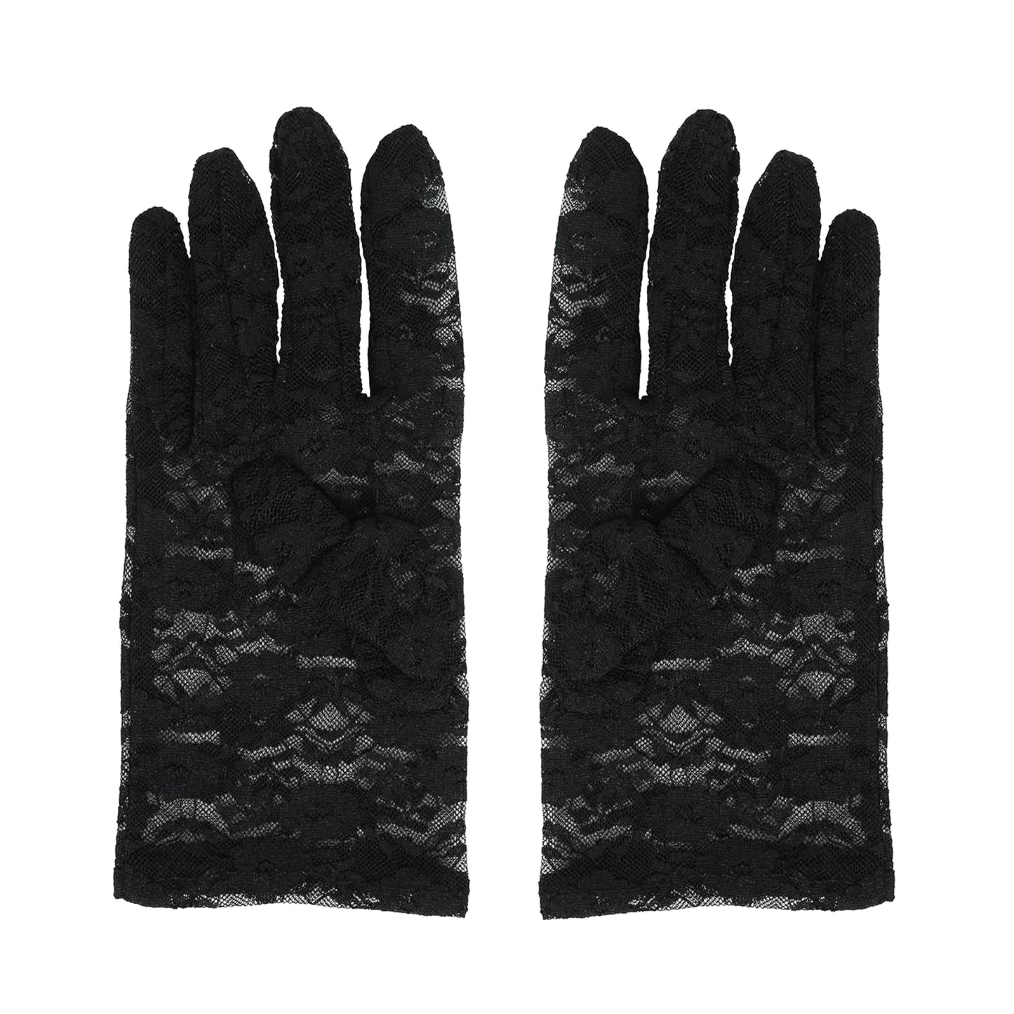Black - Side - Fiestas Guirca Unisex Adult Lace Gloves