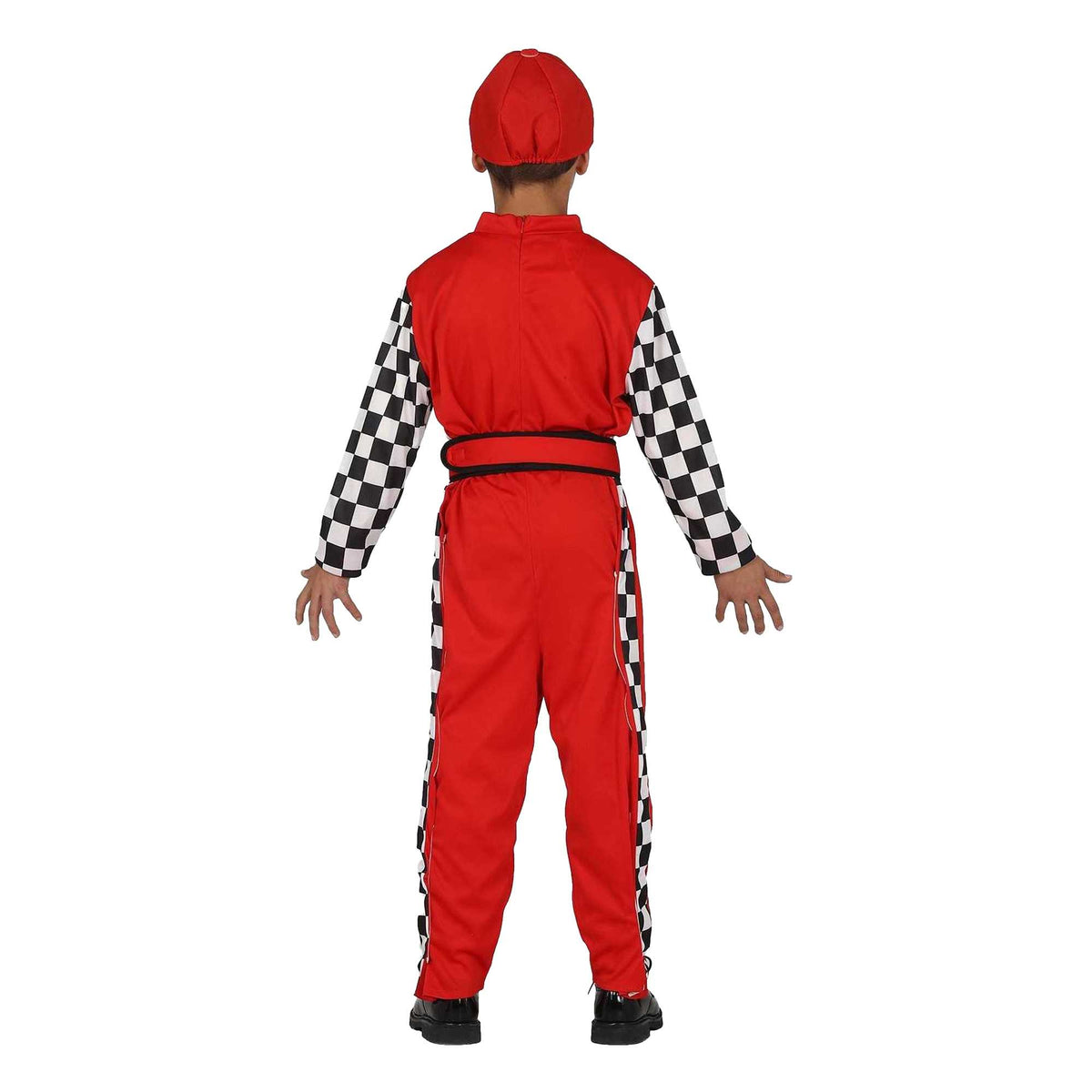 Red-White - Back - Fiestas Guirca Boys Formula Driver Costume Set