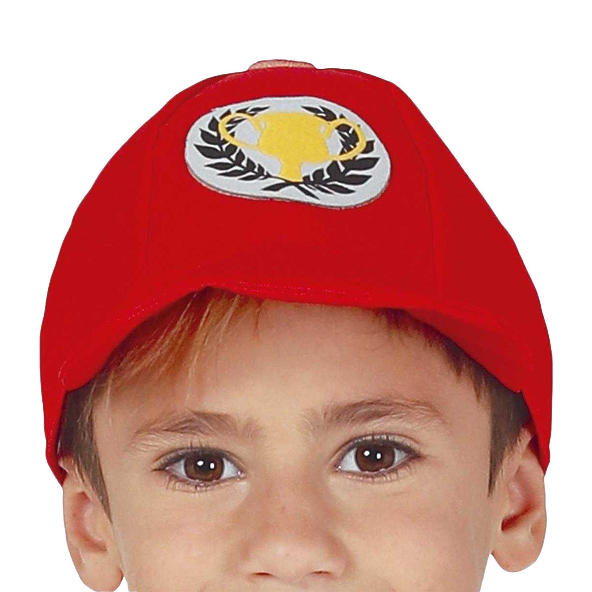 Red-White - Side - Fiestas Guirca Boys Formula Driver Costume Set