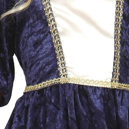 Blue-White - Side - Fiestas Guirca Girls Medieval Costume Set