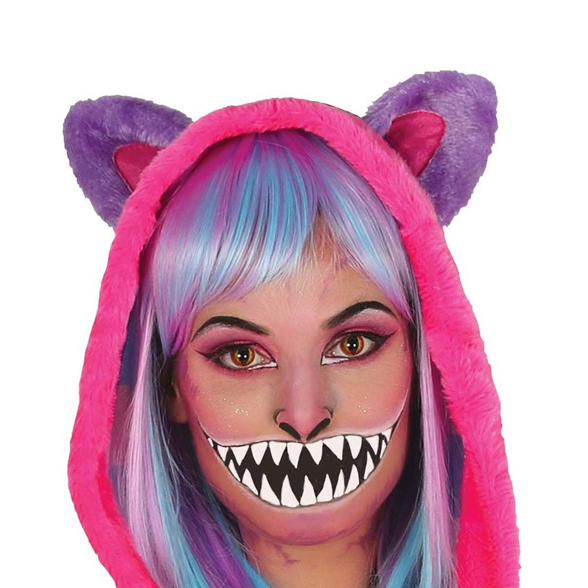Pink-Lilac - Side - Fiestas Guirca Womens-Ladies Tabby Cat Costume