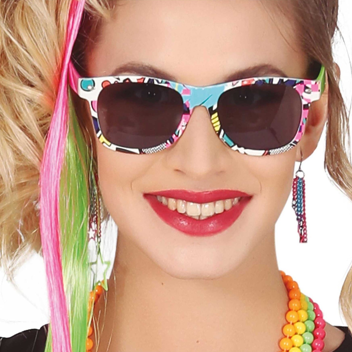 Multicoloured - Back - Fiestas Guirca 80s Costume Accessory