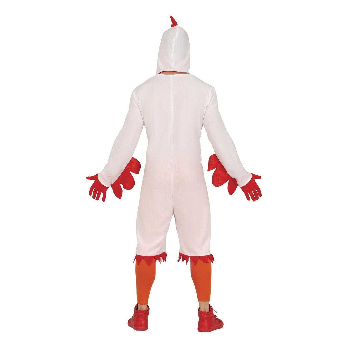 White - Back - Fiestas Guirca Unisex Adult Chicken Costume Set
