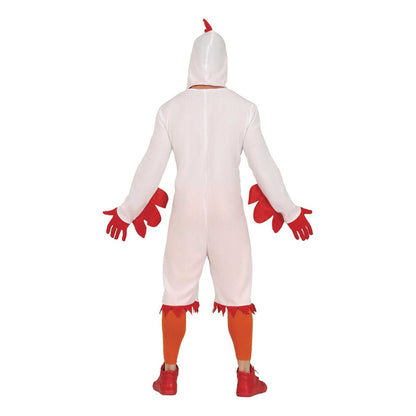White - Back - Fiestas Guirca Unisex Adult Chicken Costume Set