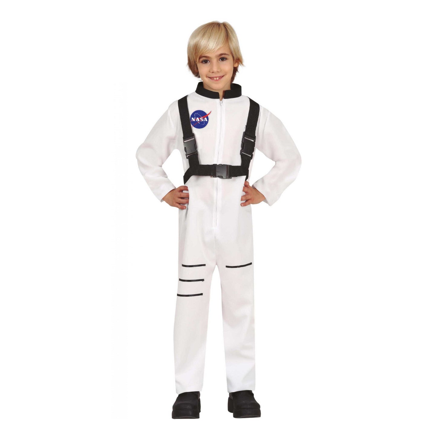 White-Black - Front - Fiestas Guirca Childrens-Kids Astronaut Costume