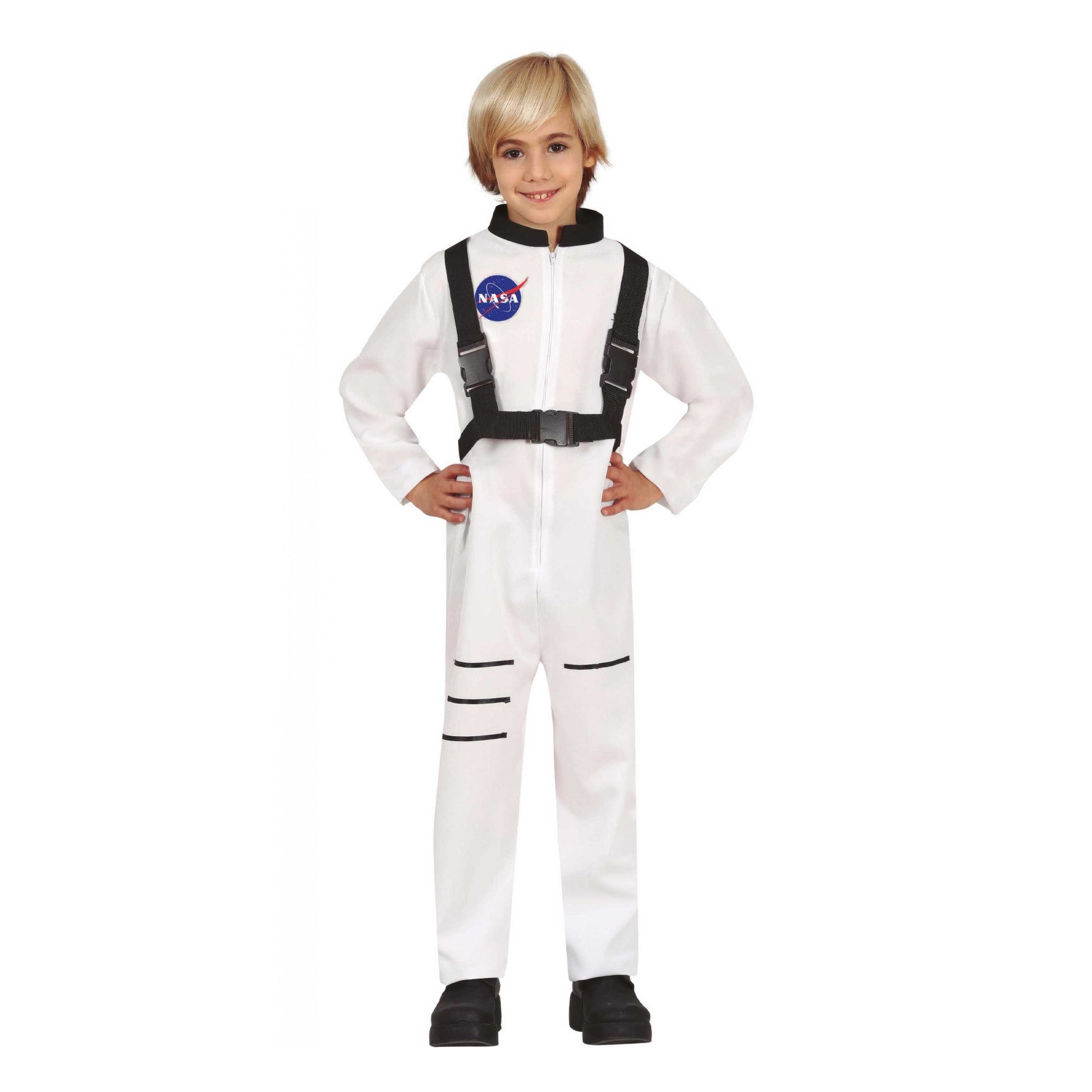 White-Black - Front - Fiestas Guirca Childrens-Kids Astronaut Costume