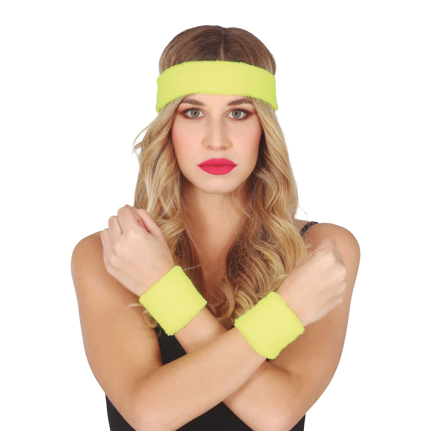 Yellow - Side - Fiestas Guirca 80s Costume Accessory Set