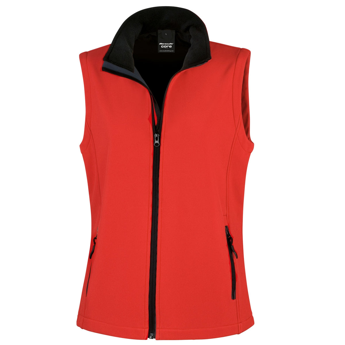 Red-Black - Front - Result Womens-Ladies Softshell Body Warmer