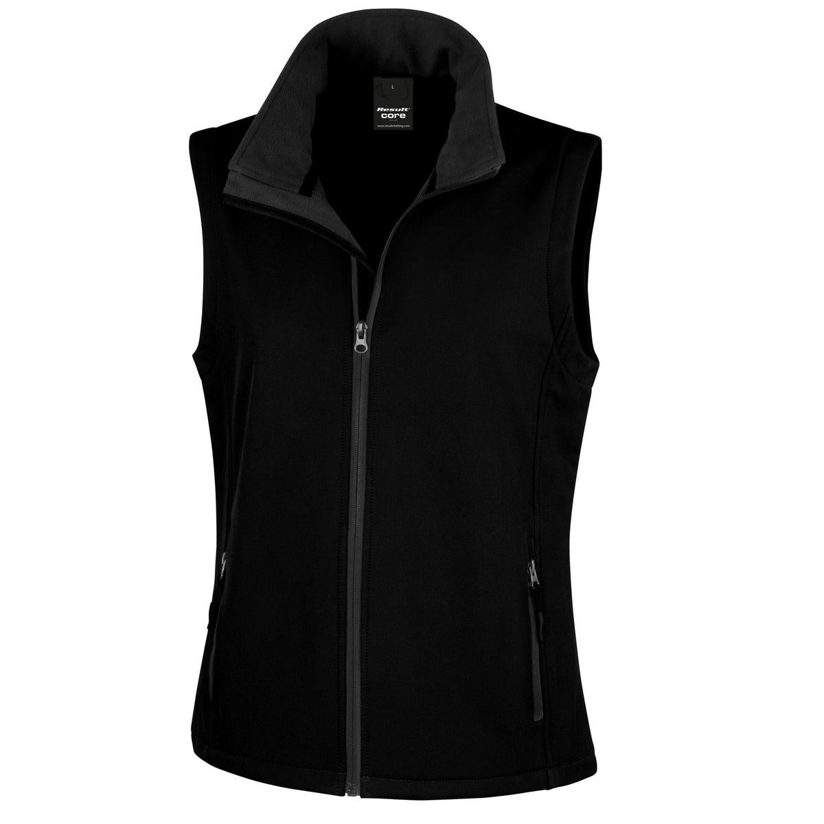 Black - Front - Result Womens-Ladies Softshell Body Warmer