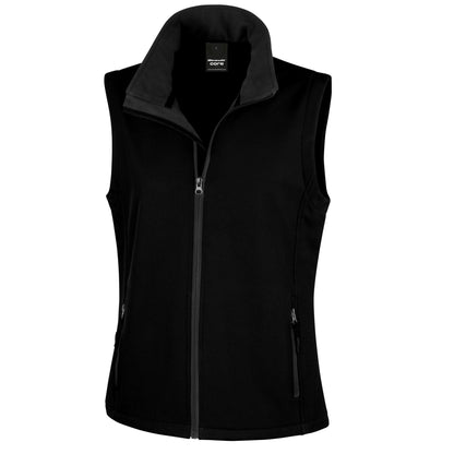 Black - Front - Result Womens-Ladies Softshell Body Warmer