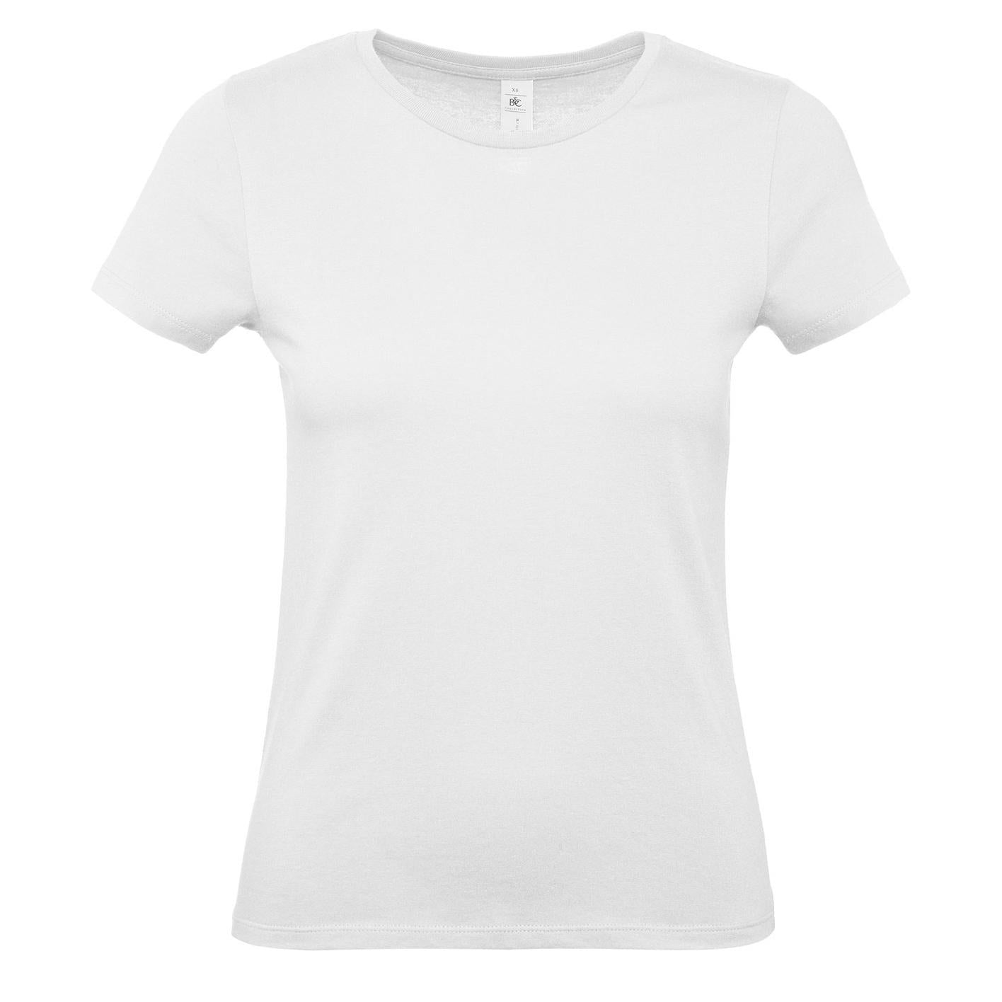 White - Front - B&C Womens-Ladies #E150 Tee