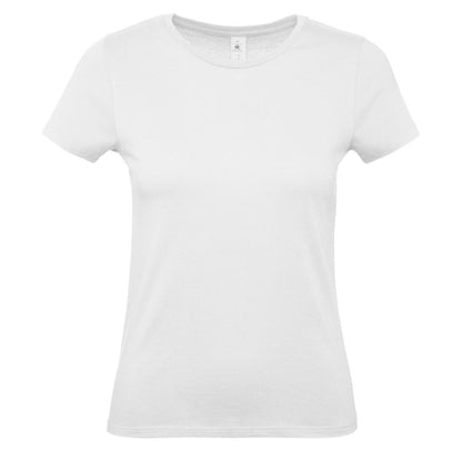 White - Front - B&C Womens-Ladies #E150 Tee