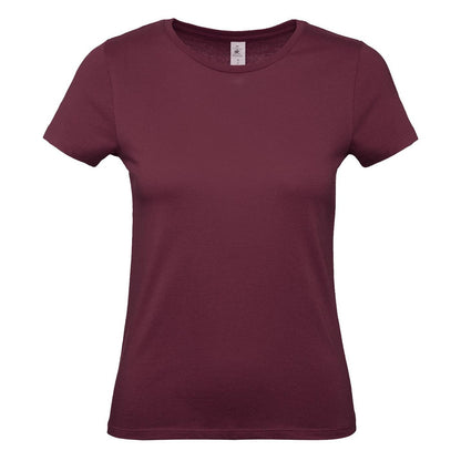 Burgundy - Front - B&C Womens-Ladies #E150 Tee