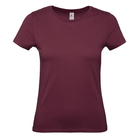 Burgundy - Front - B&C Womens-Ladies #E150 Tee
