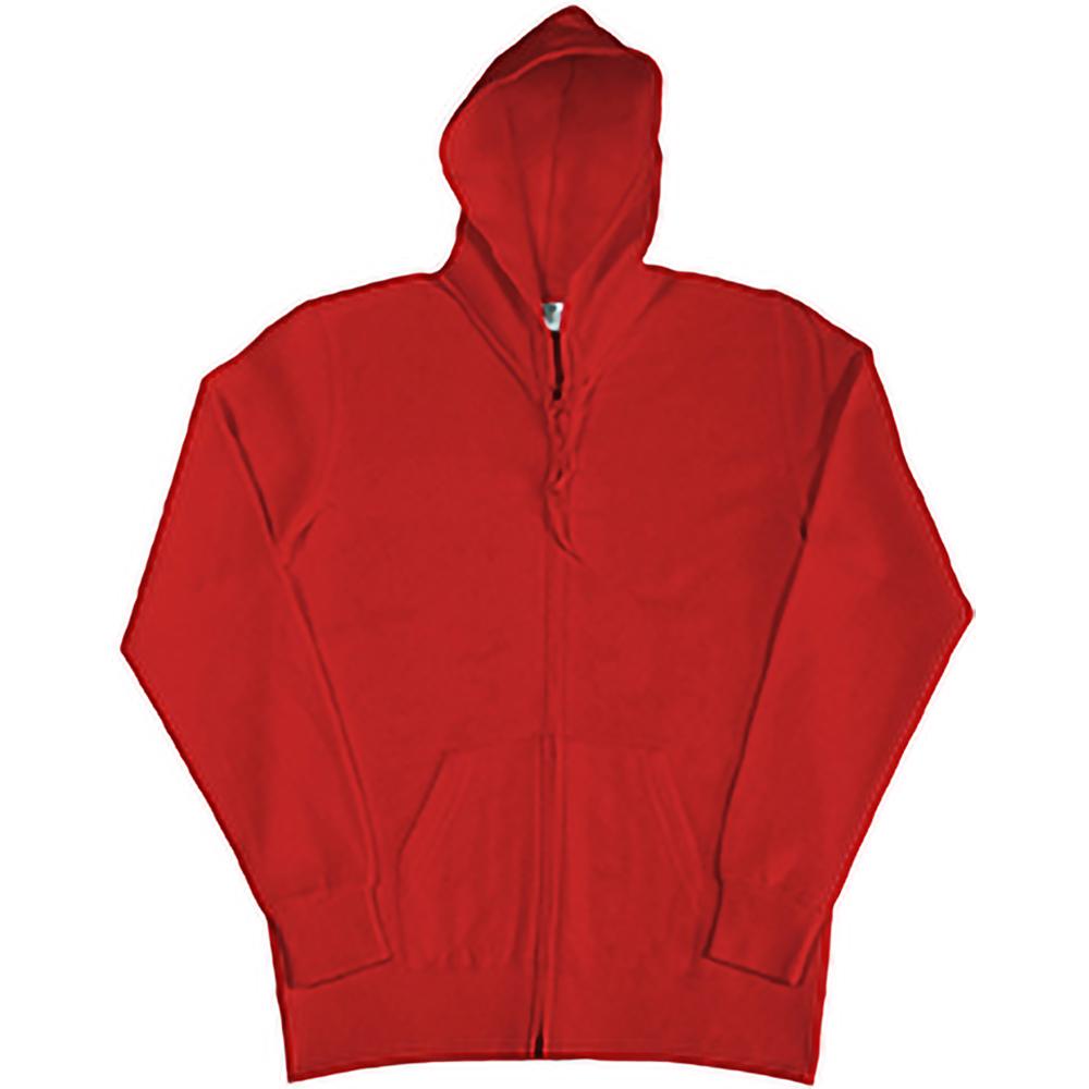Red - Back - SG Ladies Full Zip Plain Hooded Sweatshirt