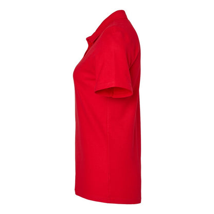 Cherry Red - Side - Gildan Womens-Ladies Pique Soft Touch Polo Shirt